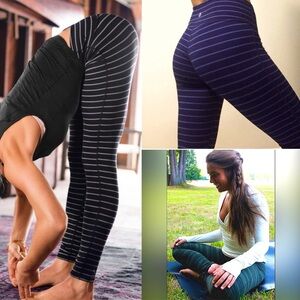 athleta * XS * LOT OF 3 chaturanga pant leggings tights stripe retreat